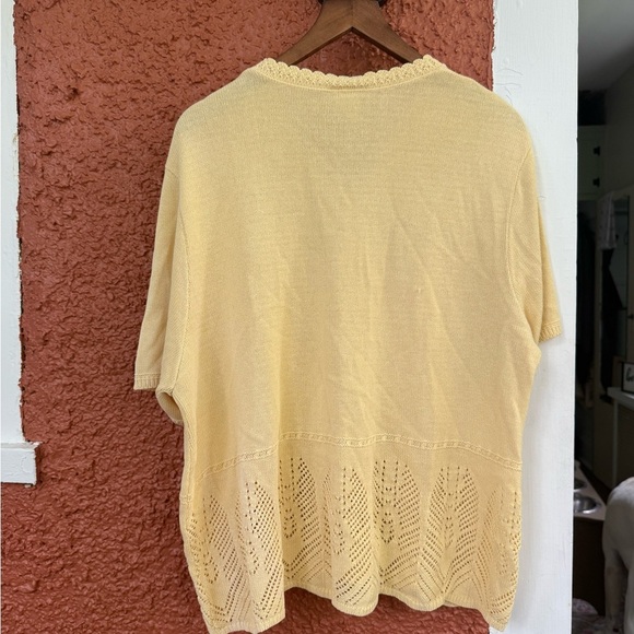 Southern Lady Women’s Yellow Floral Embroidered Cardigan Size XL Summer Cottage - Picture 6 of 6